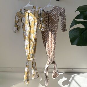 Lou Lou Floral and Geometric Baby Knotted Gowns